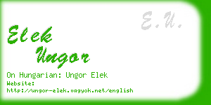 elek ungor business card